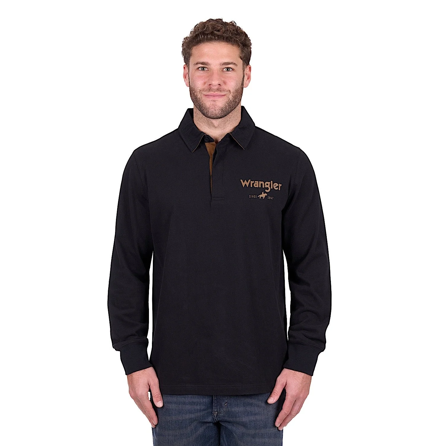 Wrangler Men's Nash Rugby - Black