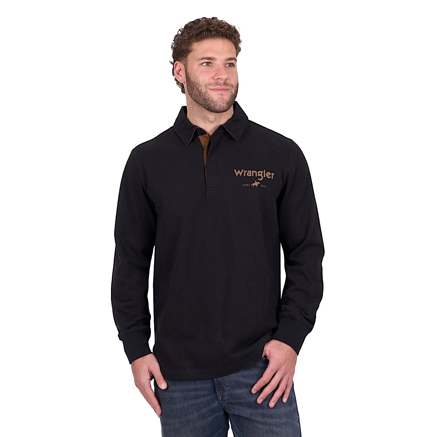 Wrangler Men's Nash Rugby - Black - Image 2