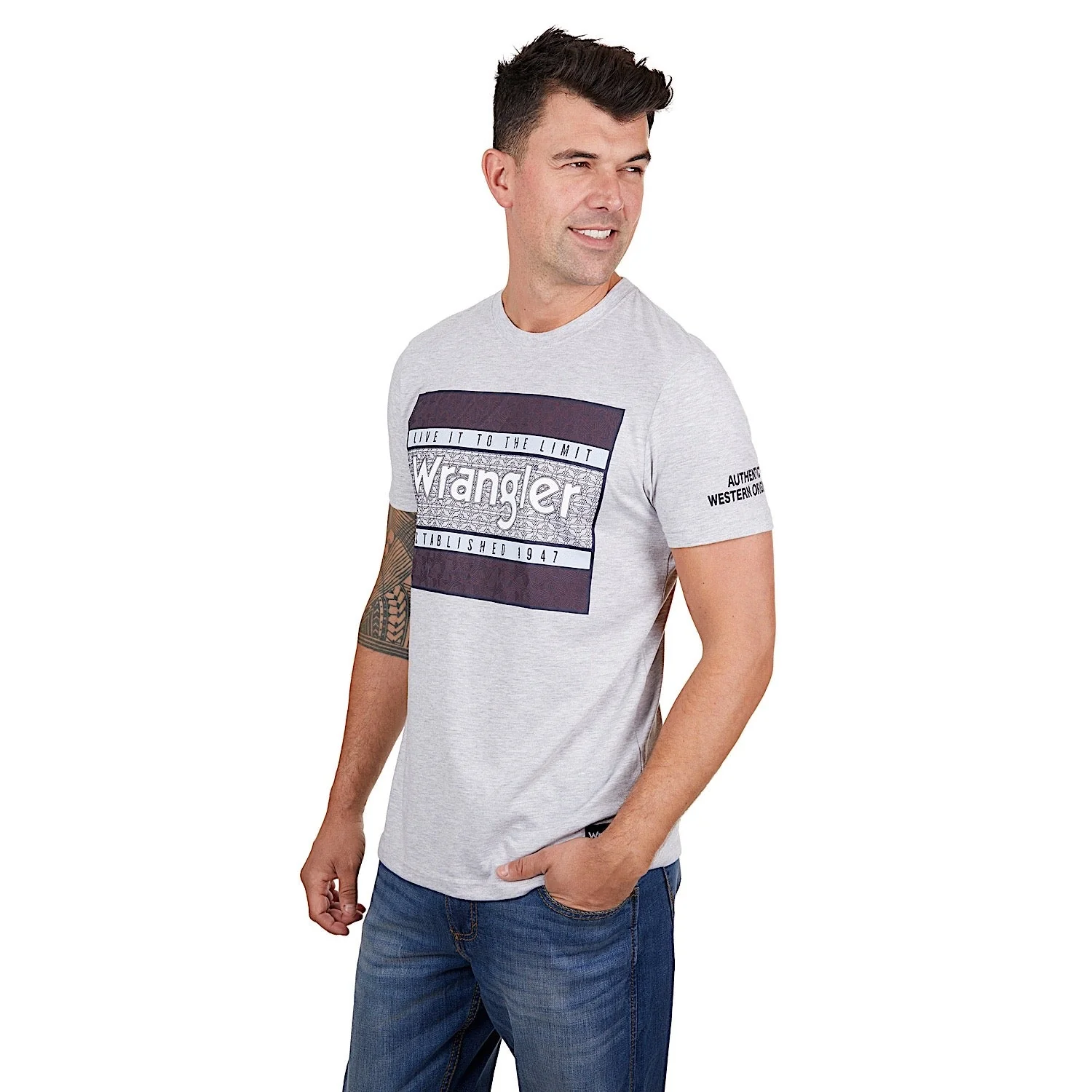 Wrangler Men's Noah Tee White Marle - Image 2
