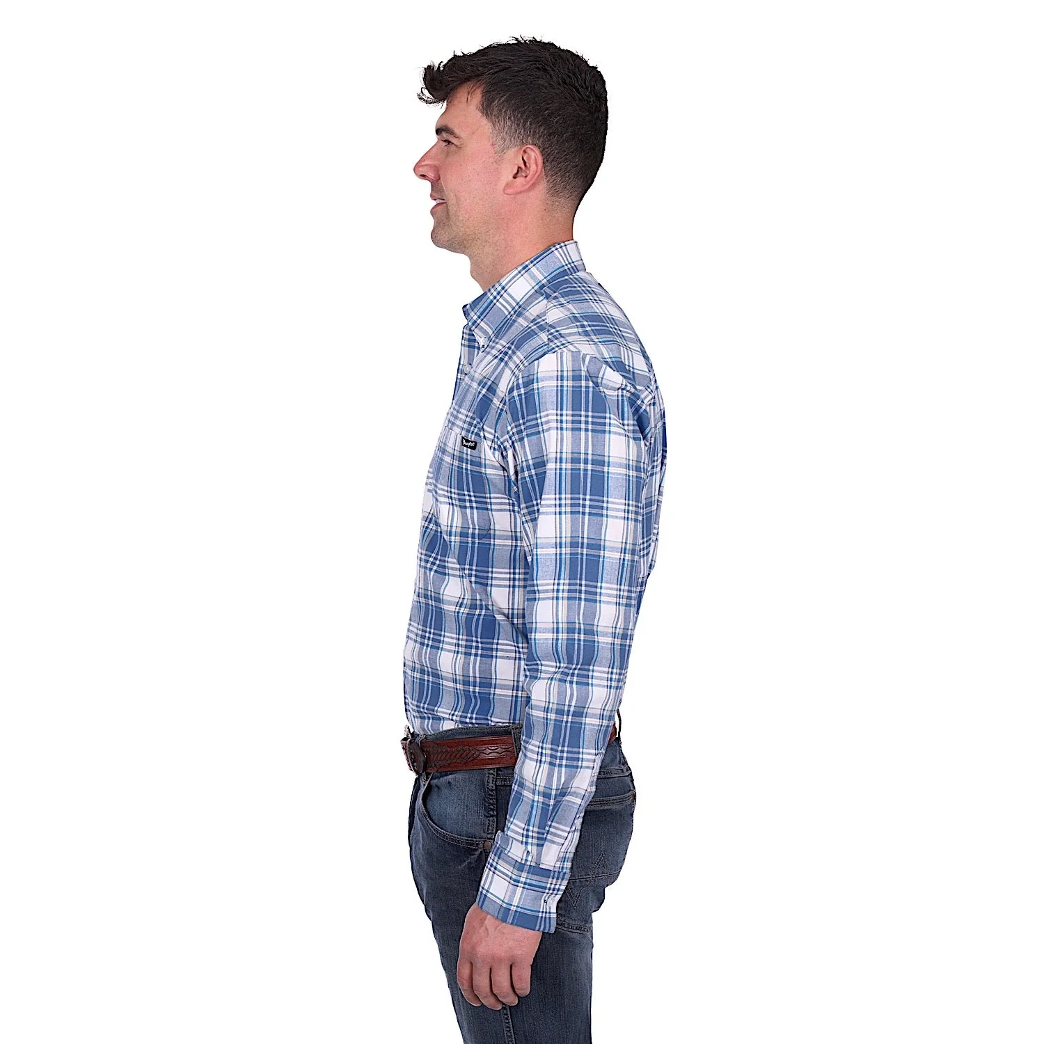 Wrangler Men's Ranger Shirt - Blue/Tan - Image 3