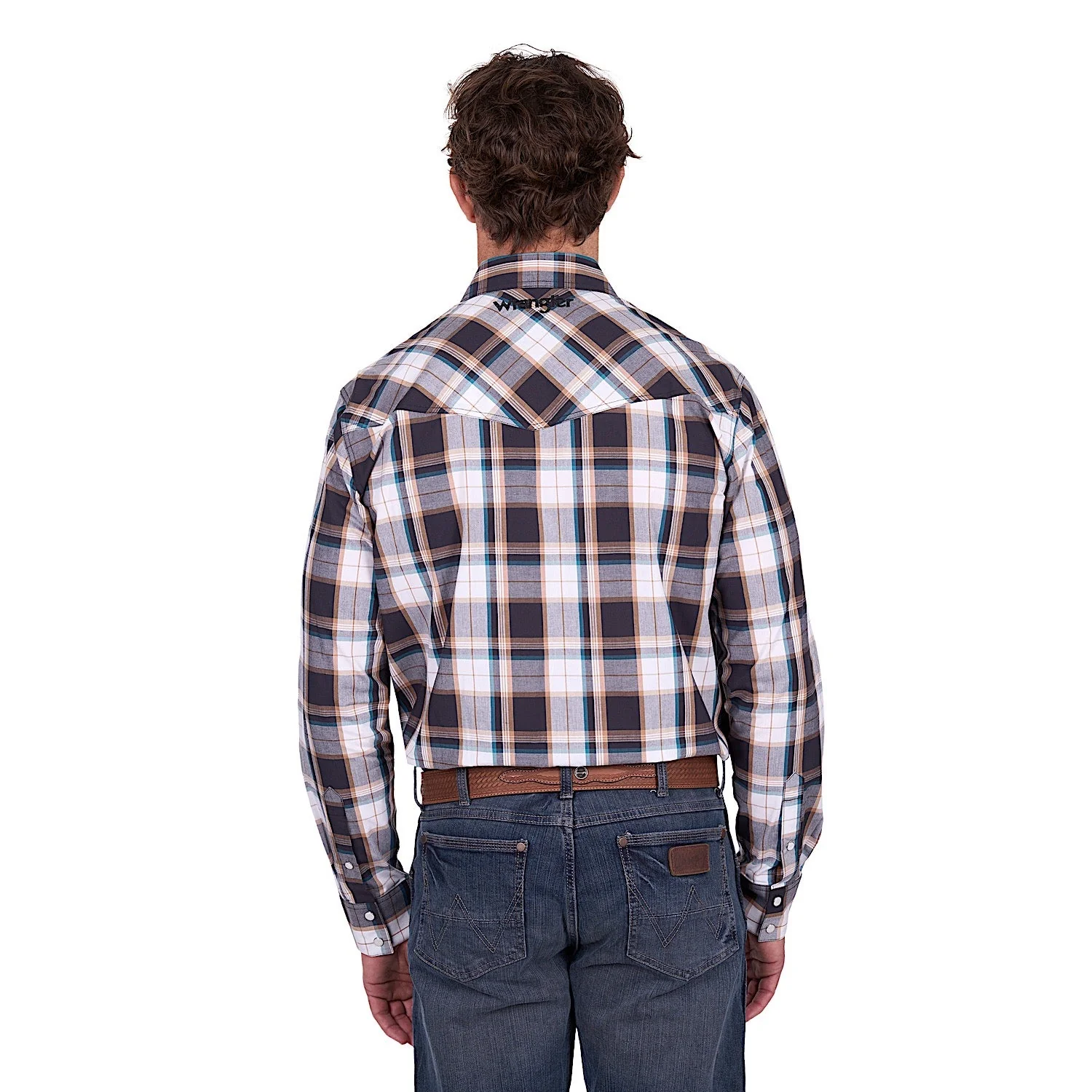 Wrangler Men's Ricky Embroidered Shirt - Black/Tan - Image 4