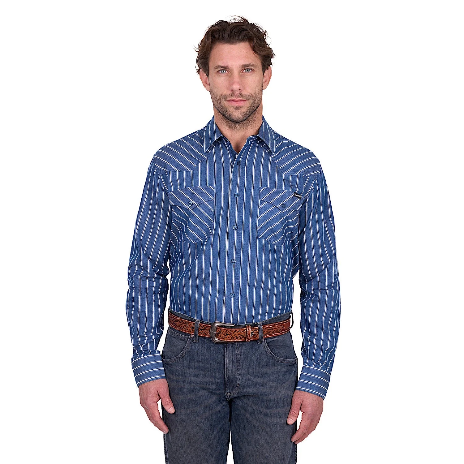 Wrangler Men's Roy Shirt - Denim/White