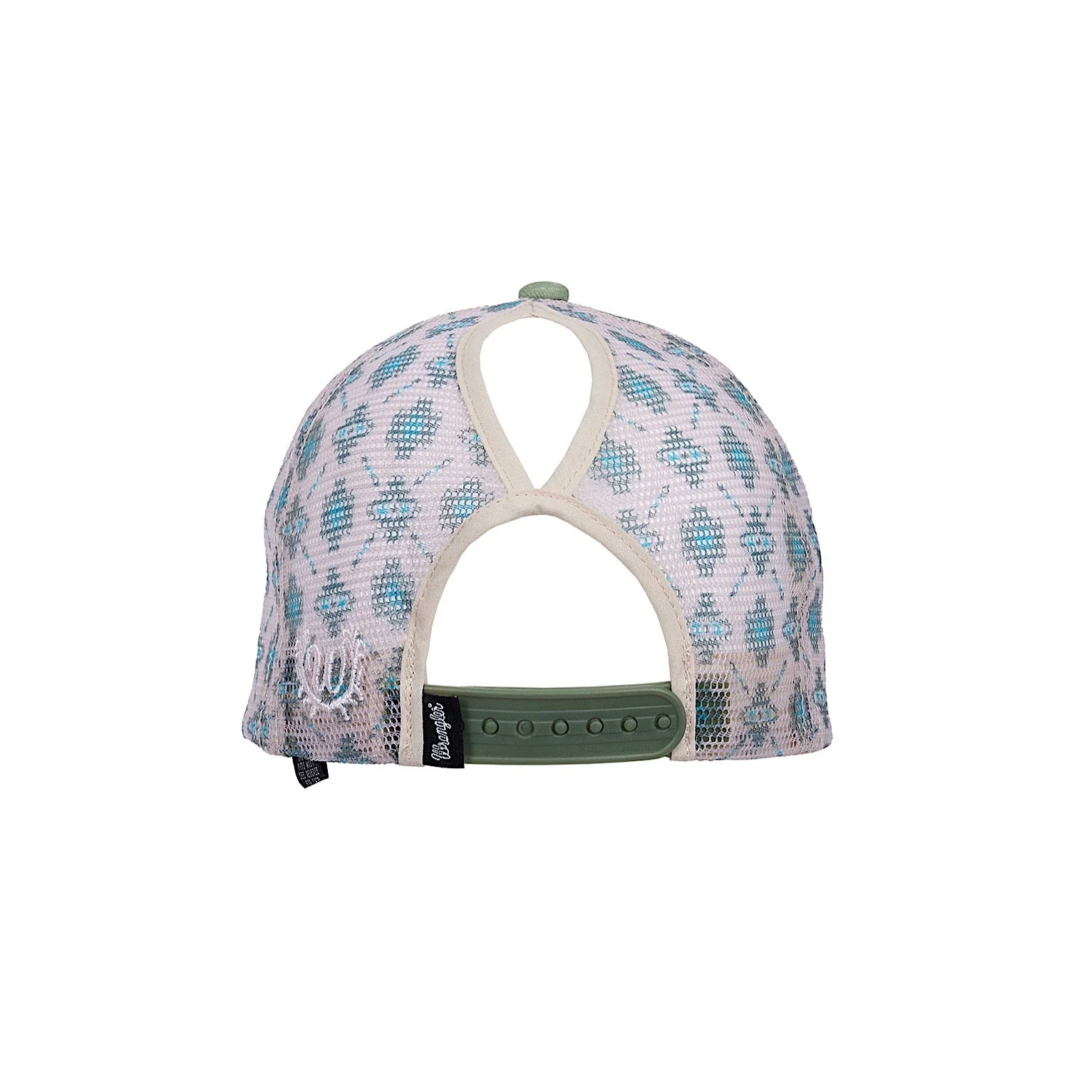 Wrangler Nat HP Ponytail Trucker Cap - Sage/Off White - Image 2