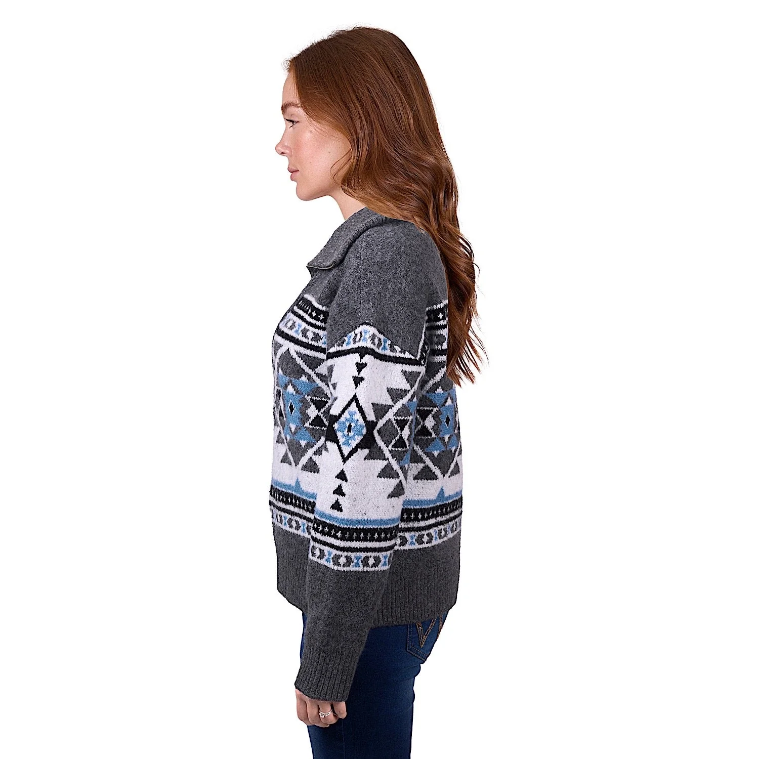 Wrangler Women's Angie 1/4 Zip Knitted Pullover - Charcoal - Image 3