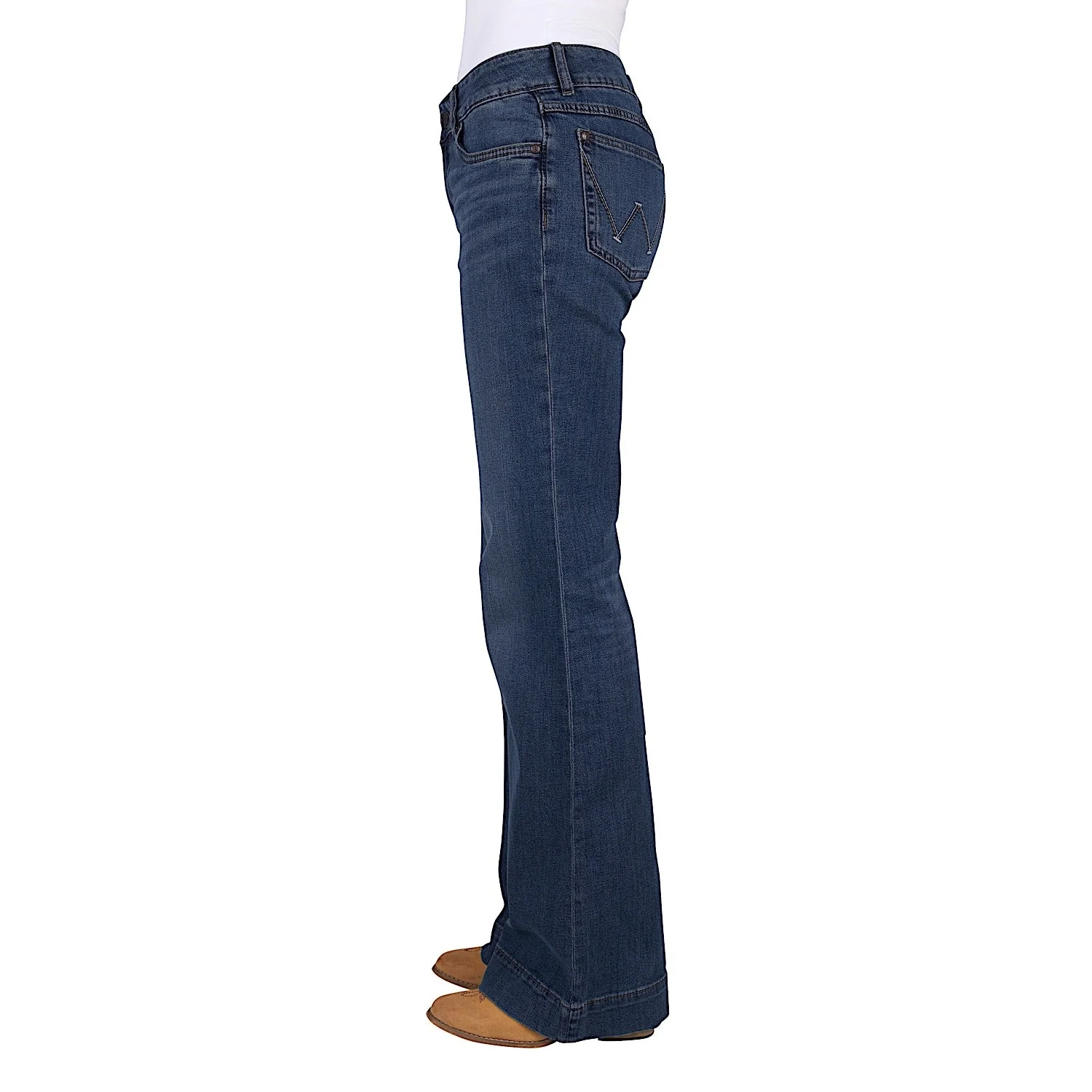 Wrangler Women's Blair Trouser Jean - Mae - 34" - Mid Indigo - Image 3