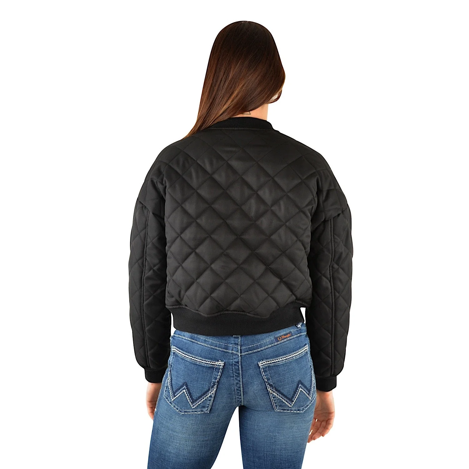 Wrangler Womens Dallas Bomber Jacket Black - Image 3