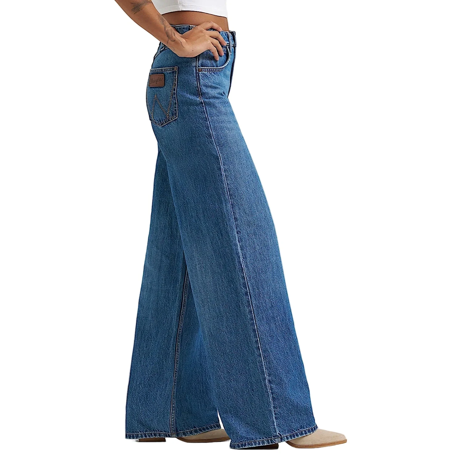 Wrangler Women's High Rise Retro Bailey Wide Leg Jean - Demi - Image 4
