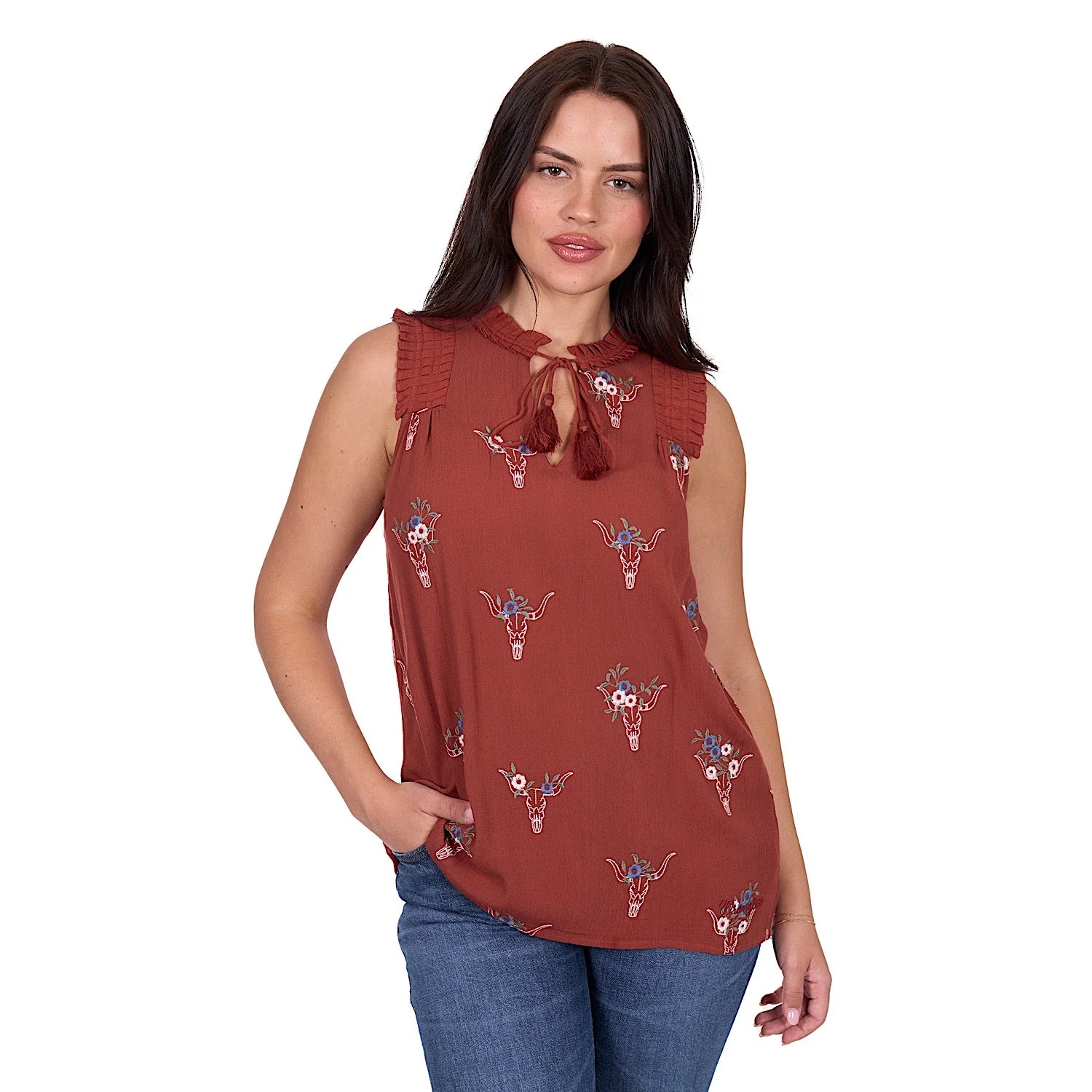 Wrangler Women's Krissy Blouse - Rust
