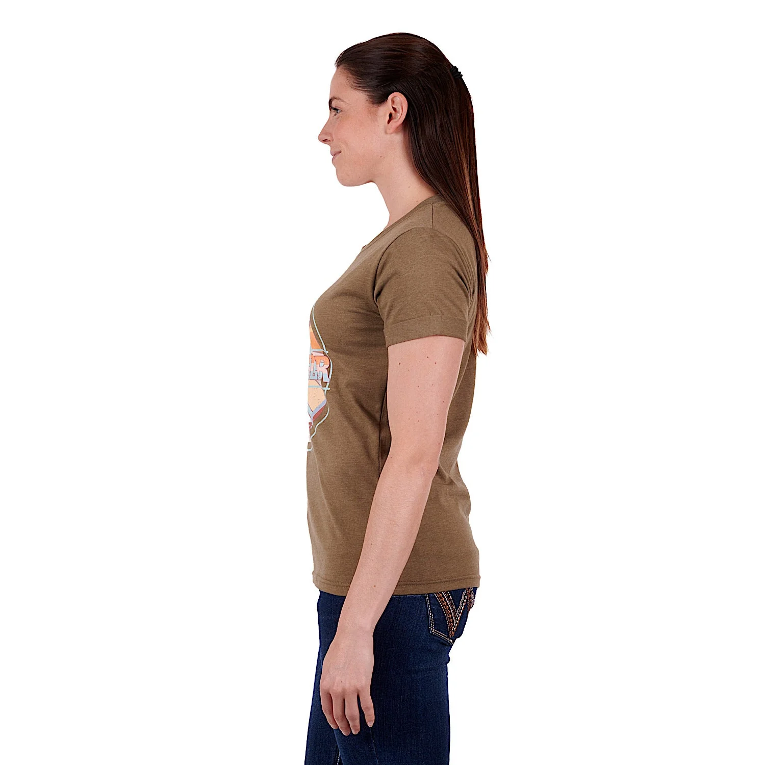 Wrangler Women's Liana Tee Khaki Marle - Image 4