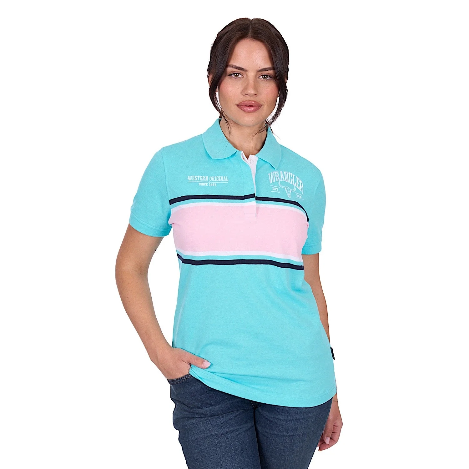 Wrangler Women's Lyndel Polo - Aqua