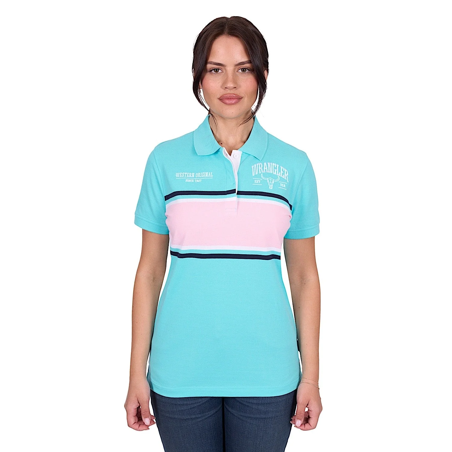 Wrangler Women's Lyndel Polo - Aqua - Image 4