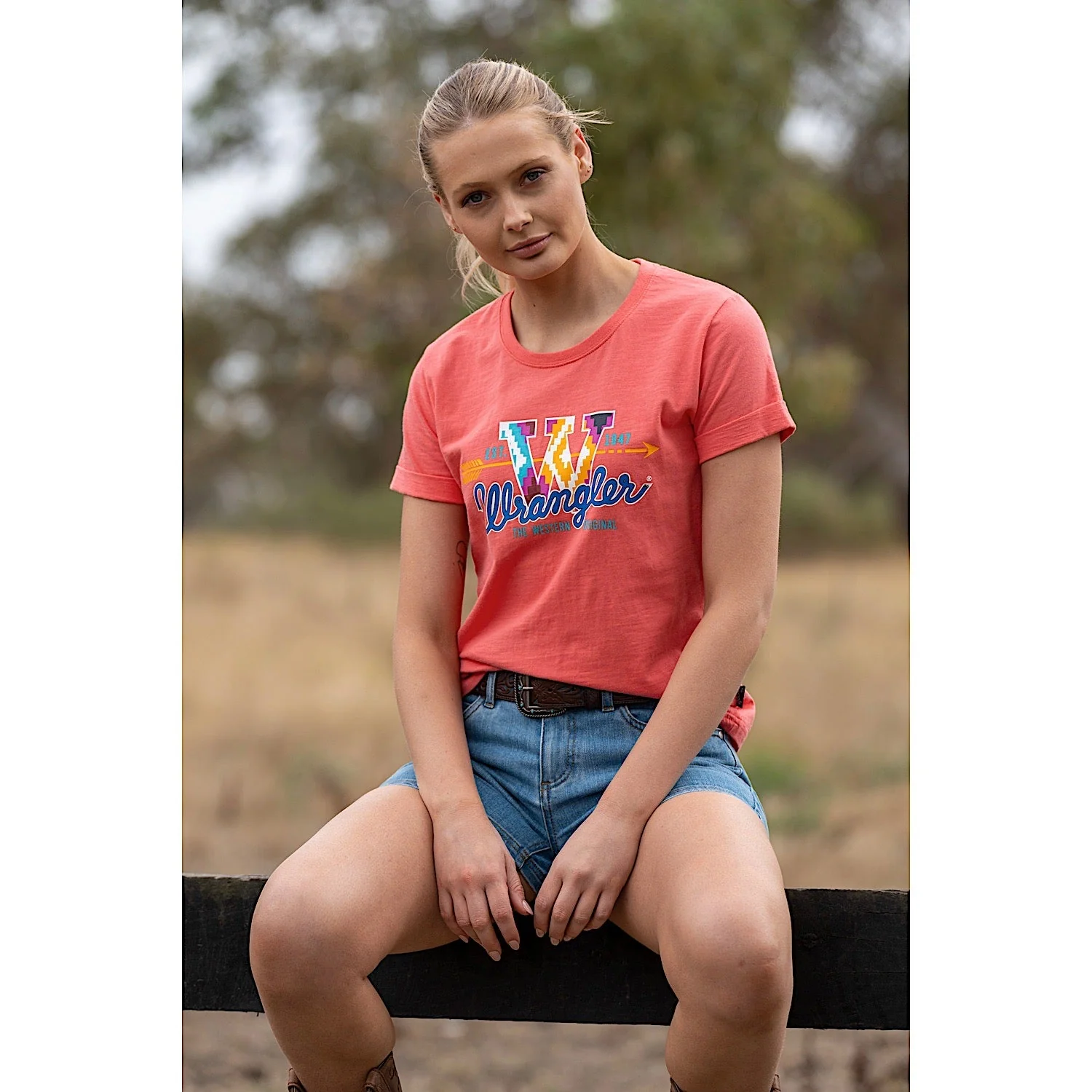 Wrangler Women's Nova Tee Coral - Image 4