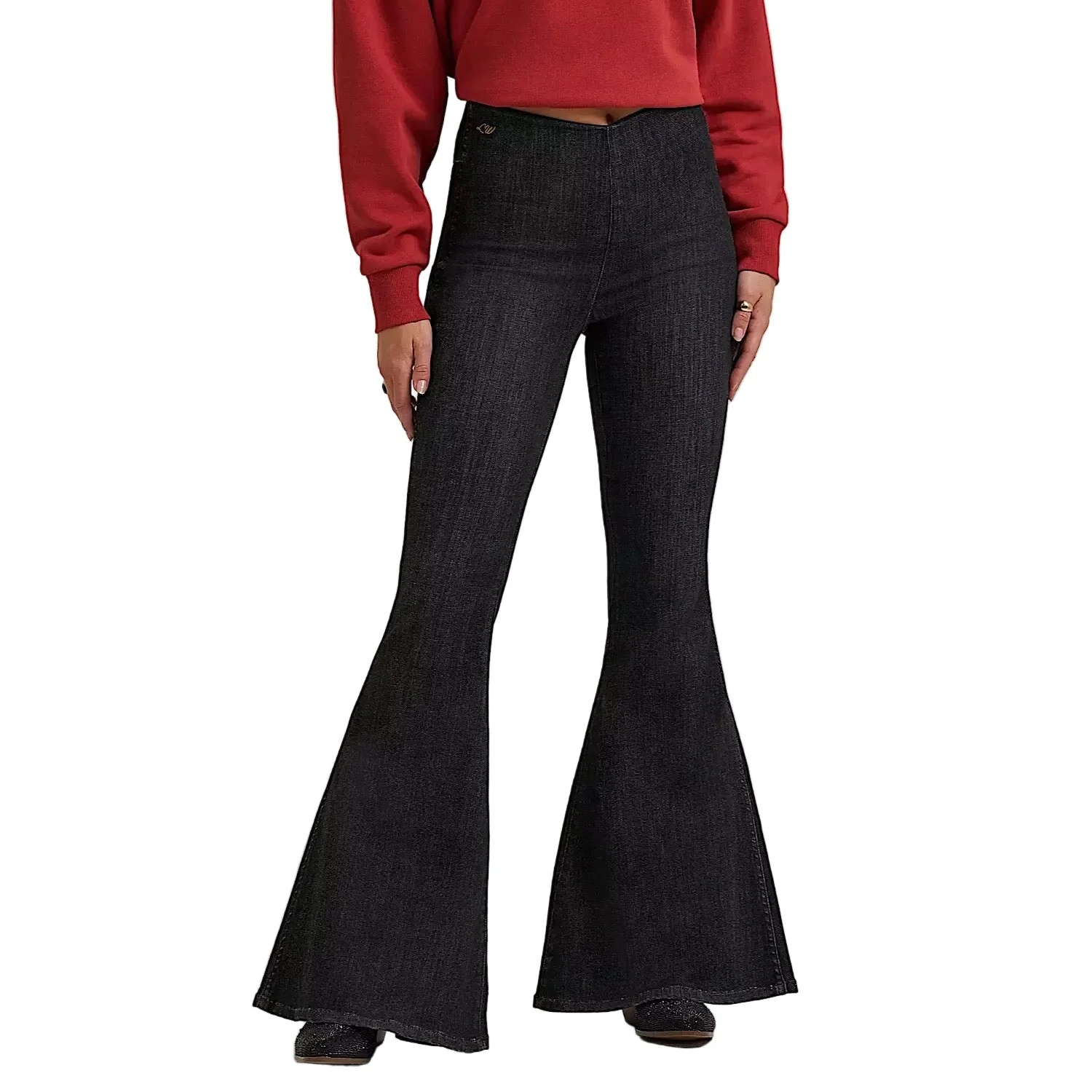 Wrangler X Lainey Wilson Women's Pull On Bell Bottom Jean - Black Wash