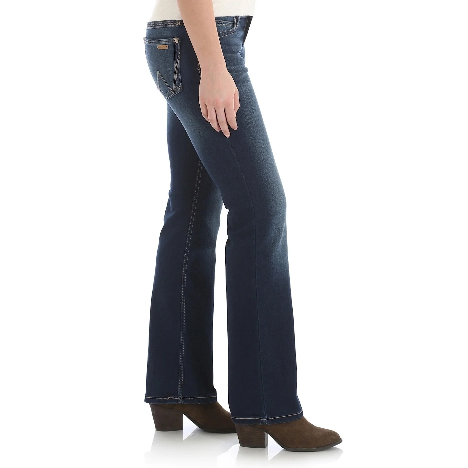 Wrangler Women's Retro Mid Rise Boot Cut Mae Jean 34 Leg Dark Blue - Image 3