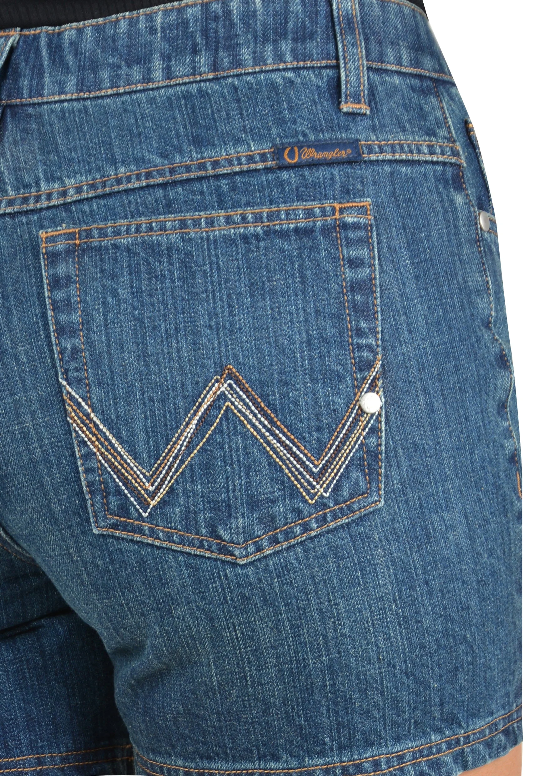 Wrangler Womens Ultimate Short - Q-Baby Mid Town Blue - Image 3
