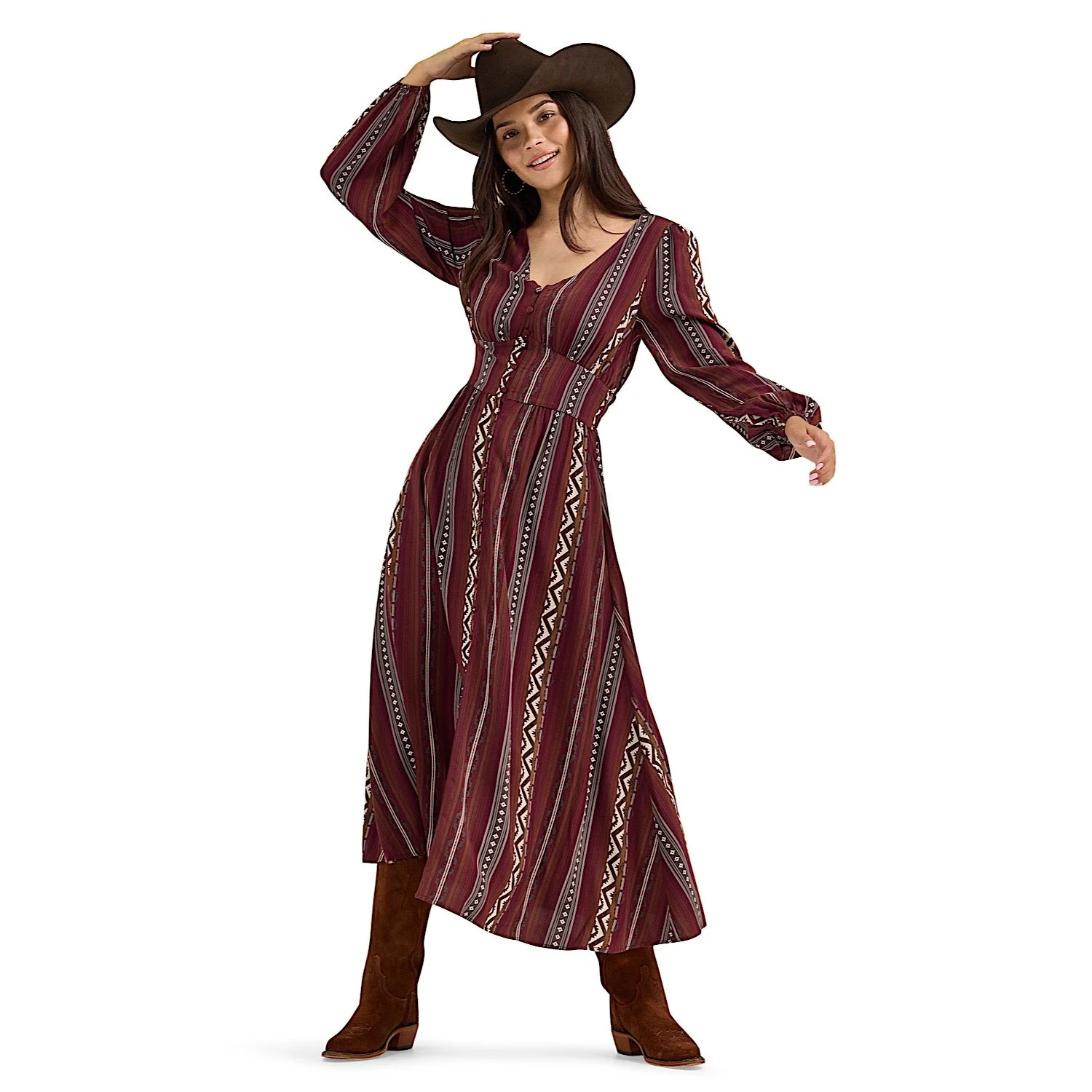 Wrangler Women's Vintage Maxi Long Sleeve Dress - Port - Image 2