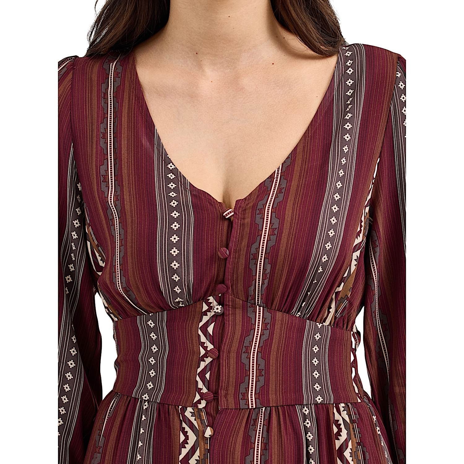 Wrangler Women's Vintage Maxi Long Sleeve Dress - Port - Image 3