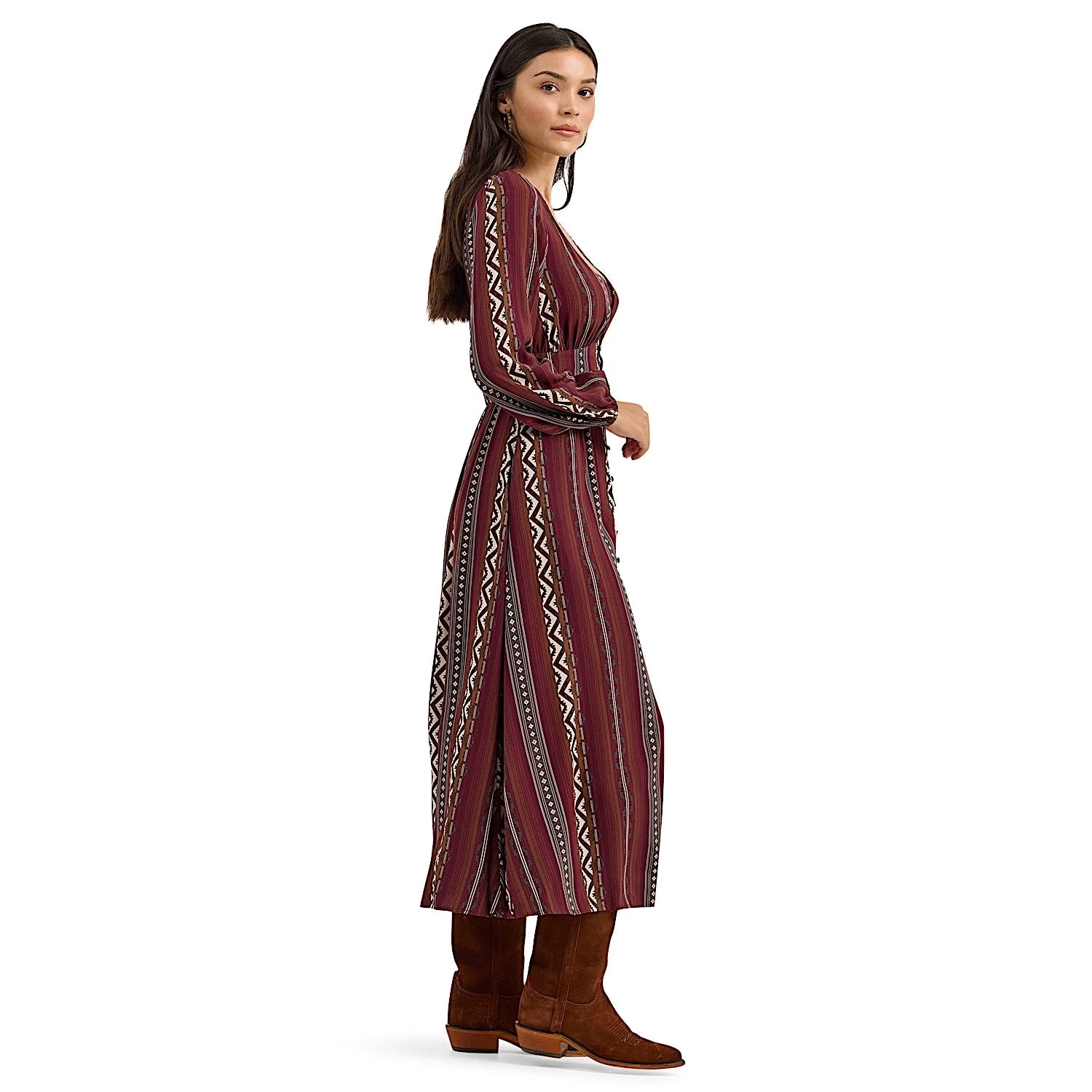 Wrangler Women's Vintage Maxi Long Sleeve Dress - Port - Image 6